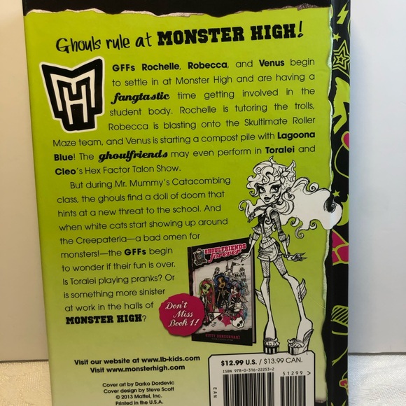 Monster High Ghoul friends Just want To Have Fun Book 2 2013 Hard Cover - Picture 8 of 8